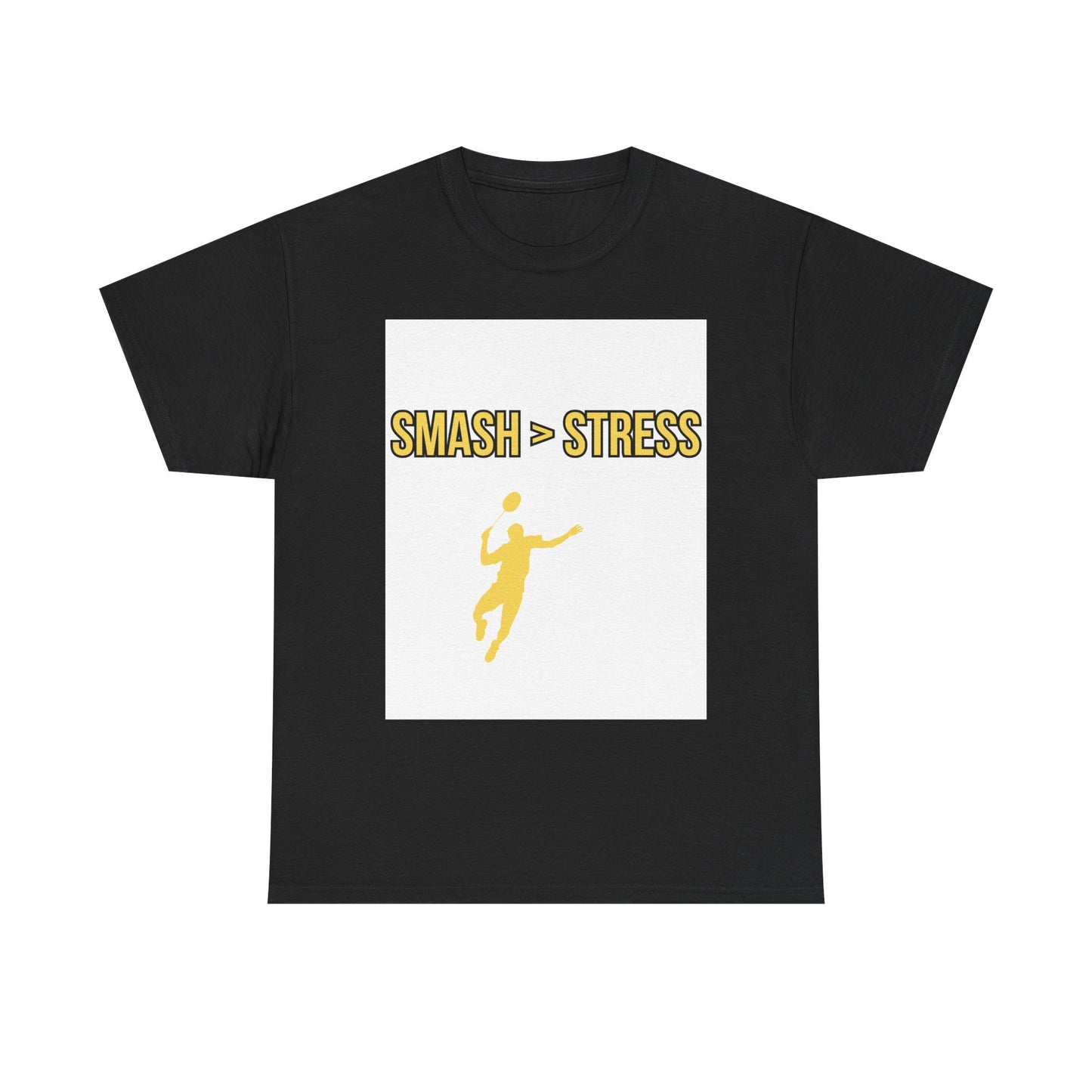 Smash > Stress — Badminton Graphic Tee