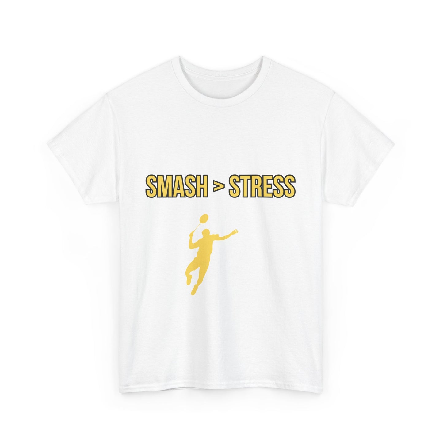 Smash > Stress — Badminton Graphic Tee