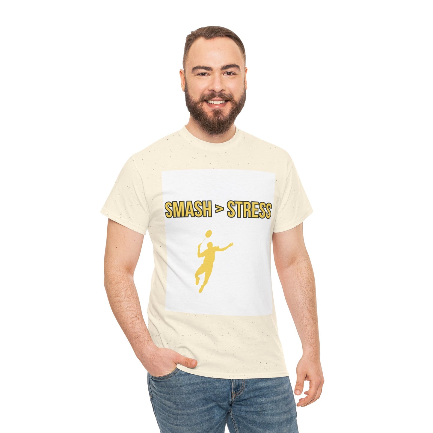 Smash > Stress — Badminton Graphic Tee