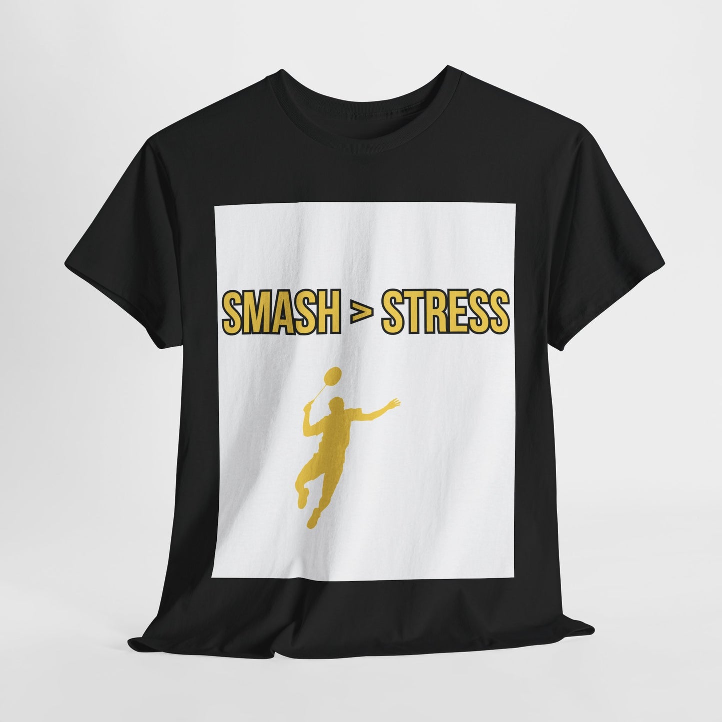 Smash > Stress — Badminton Graphic Tee