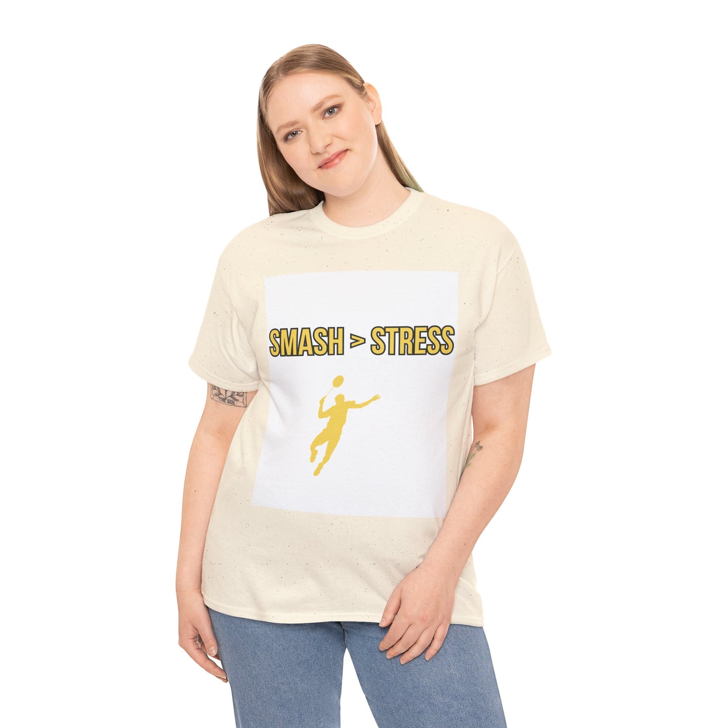 Smash > Stress — Badminton Graphic Tee