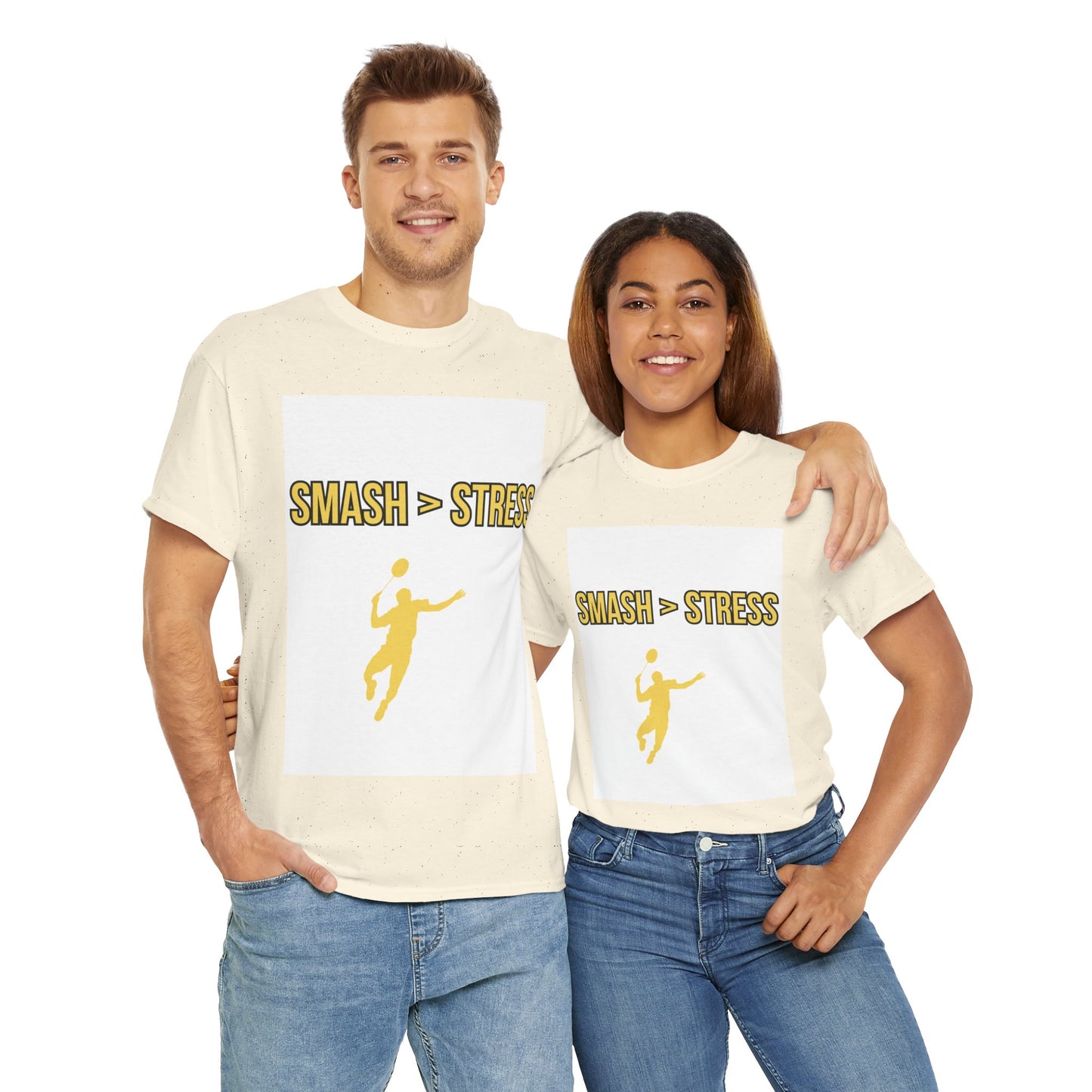 Smash > Stress — Badminton Graphic Tee