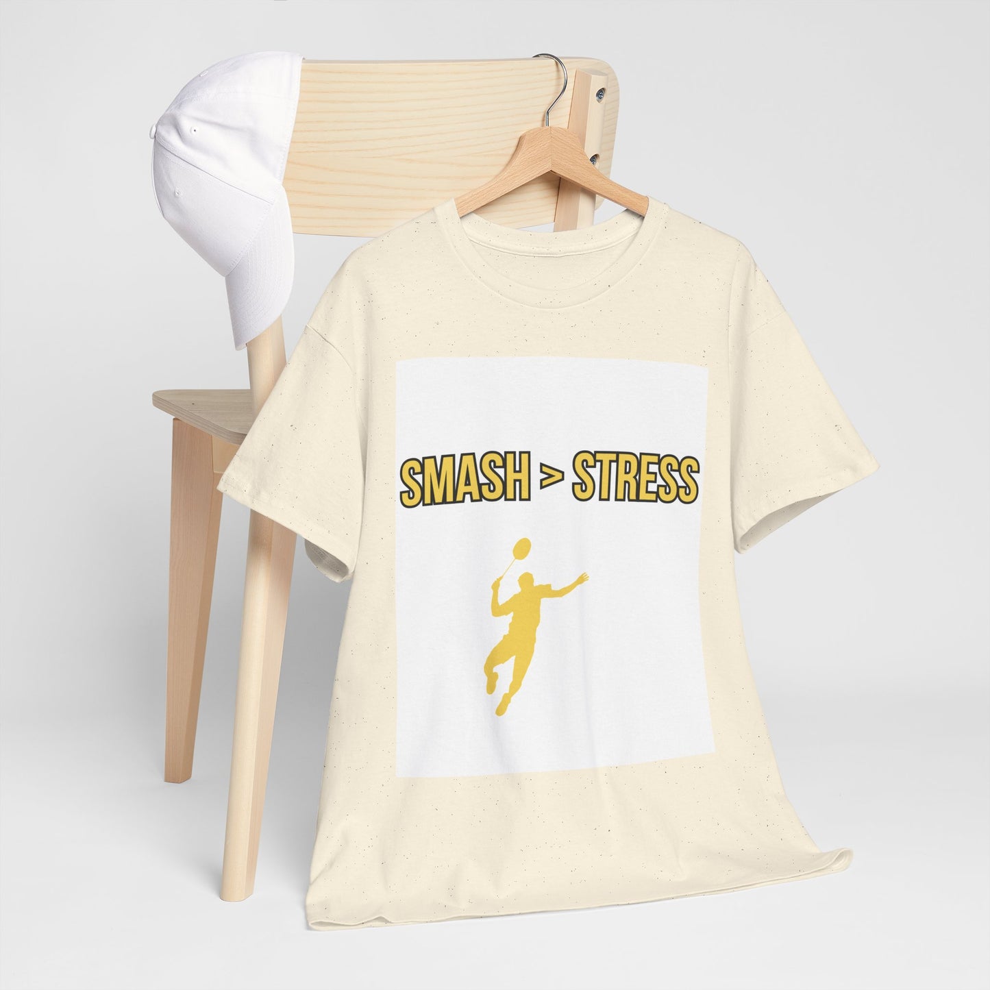 Smash > Stress — Badminton Graphic Tee