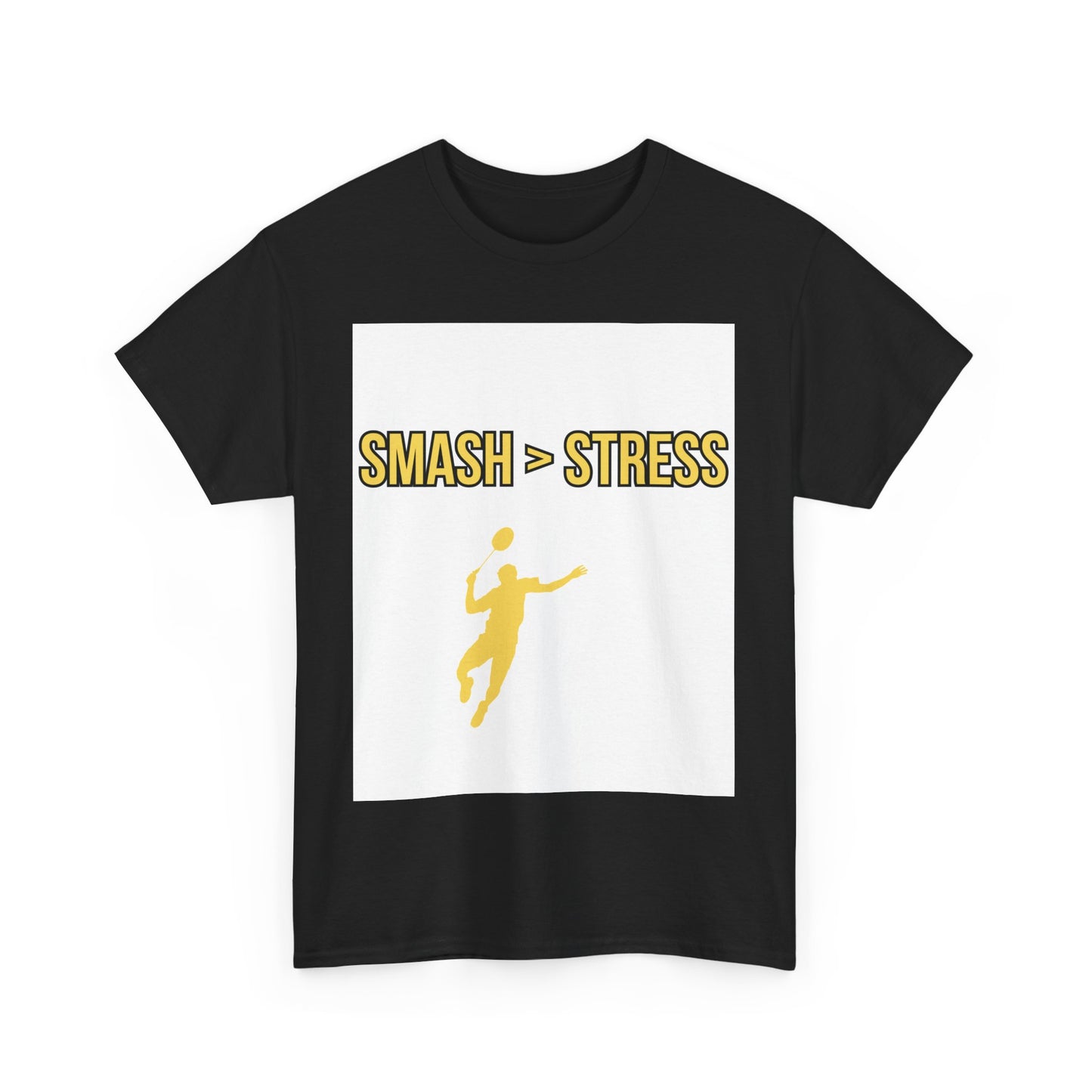 Smash > Stress — Badminton Graphic Tee