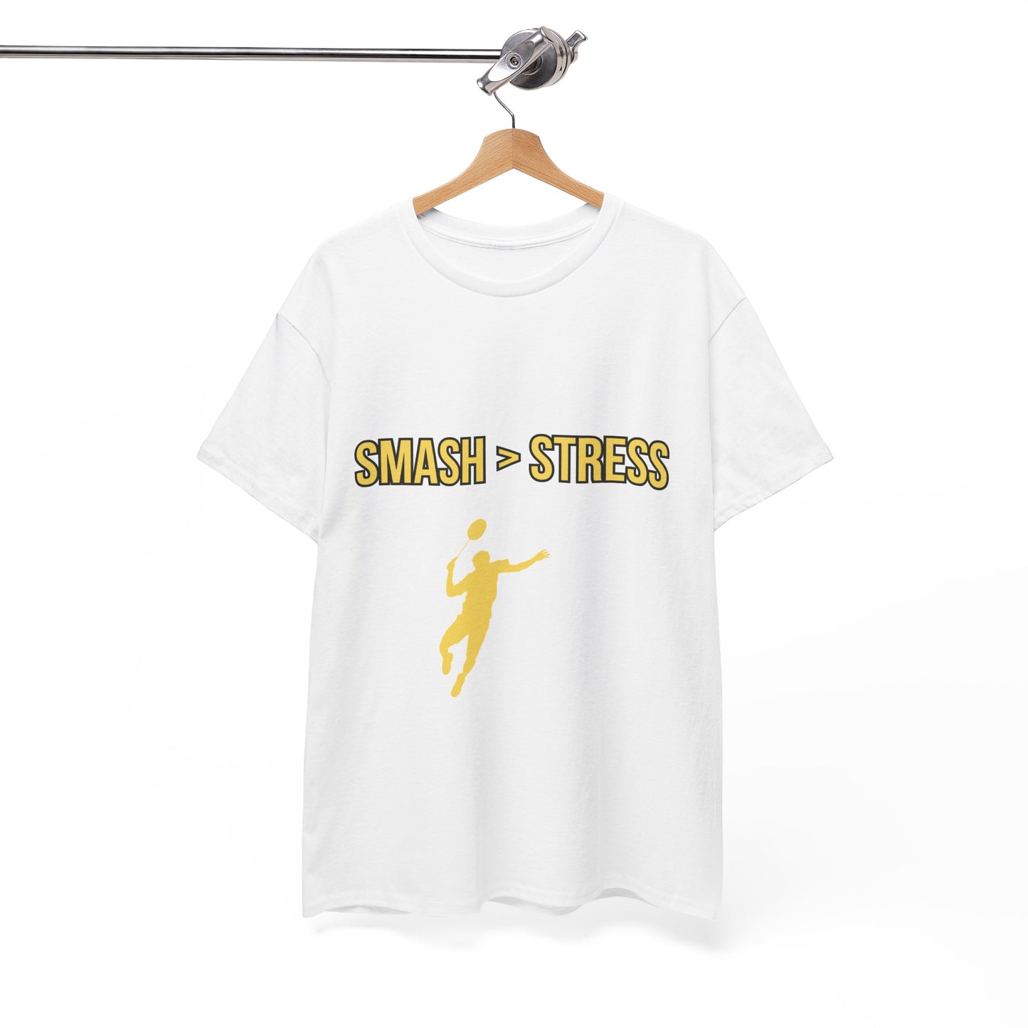 Smash > Stress — Badminton Graphic Tee