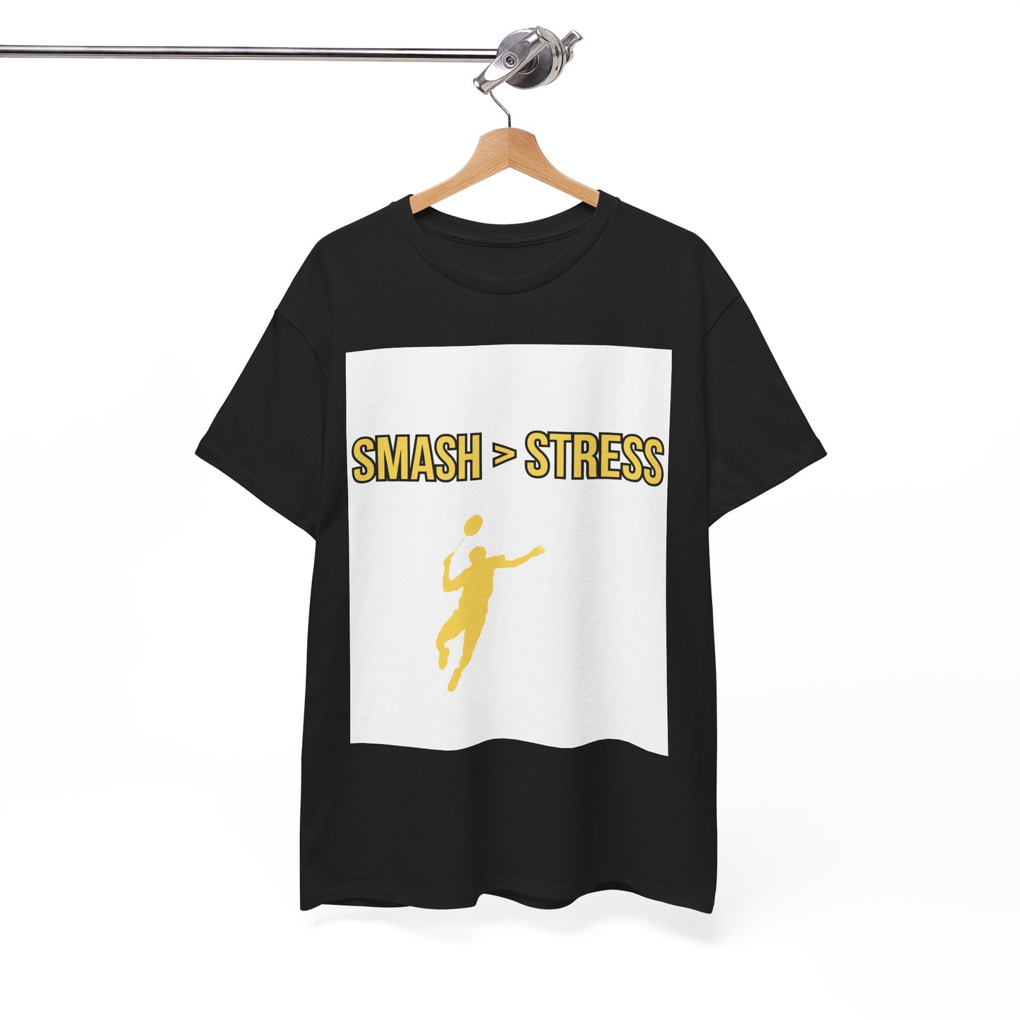 Smash > Stress — Badminton Graphic Tee