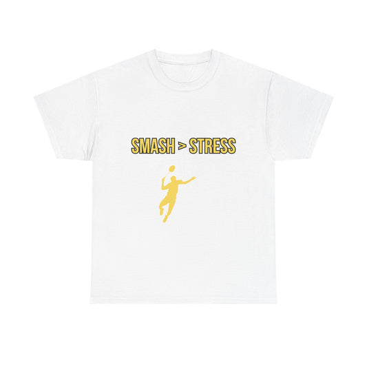 Smash > Stress — Badminton Graphic Tee